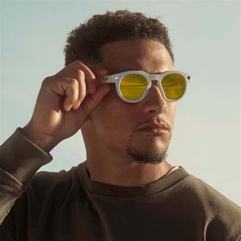 Person wearing Oakley Meta glasses outdoors
